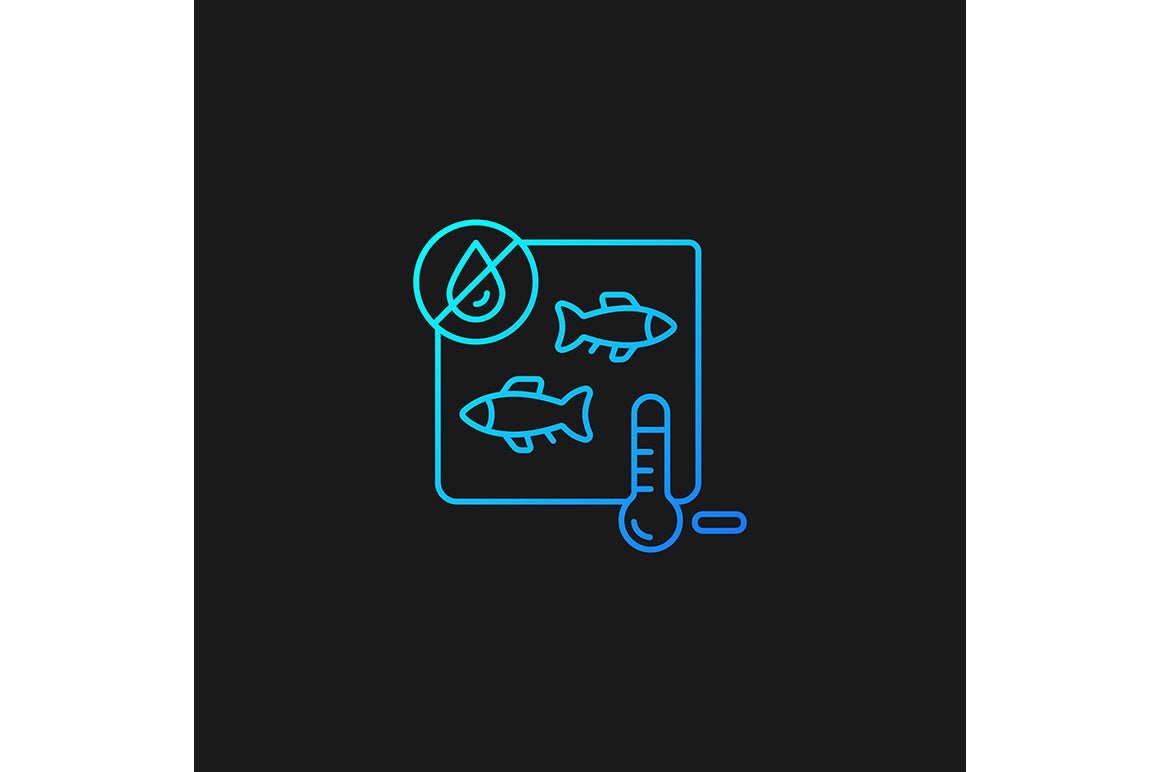 Fishing industry gradient icons set for dark and light mode