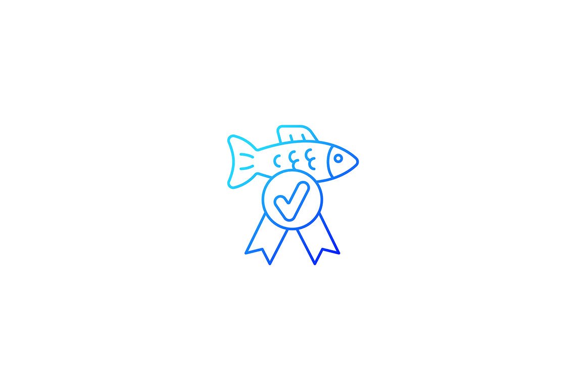 Fishing industry gradient icons set for dark and light mode
