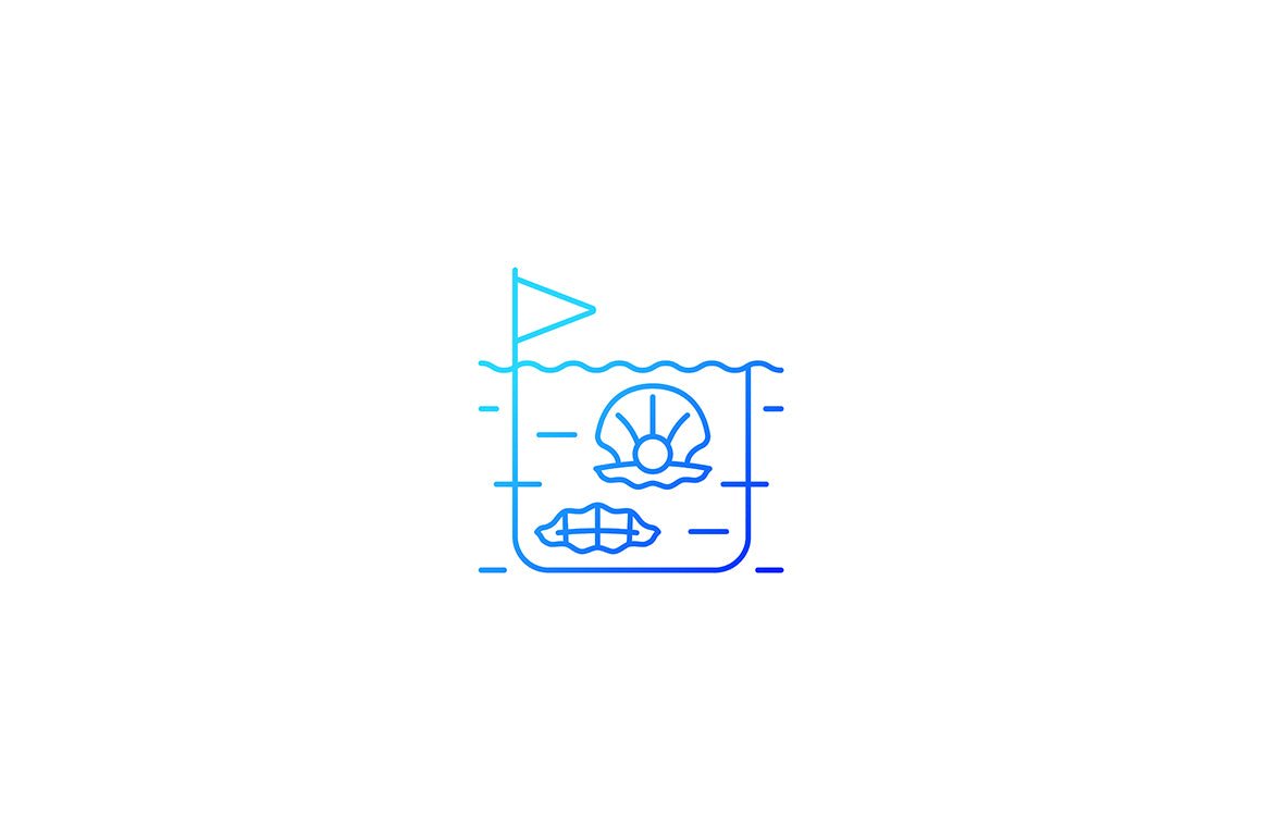 Fishing industry gradient icons set for dark and light mode