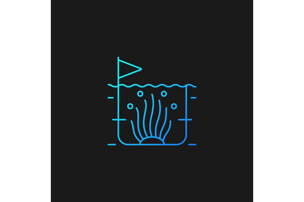Fishing industry gradient icons set for dark and light mode