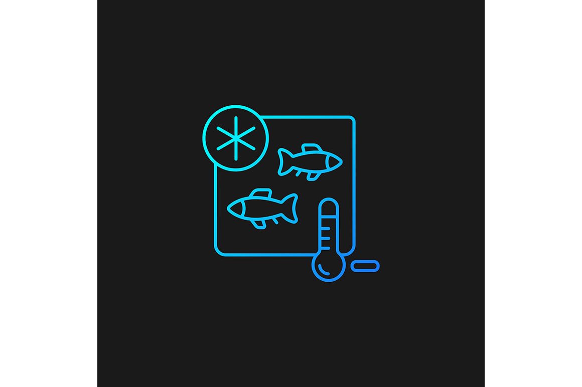 Fishing industry gradient icons set for dark and light mode