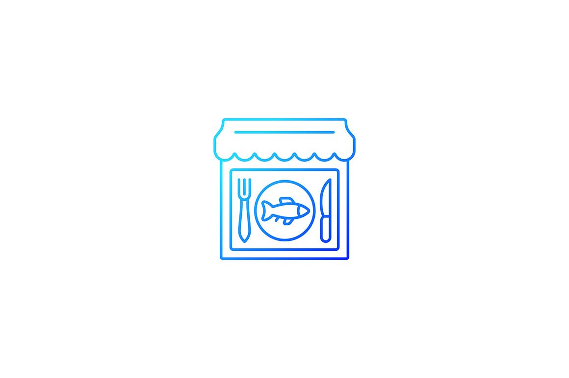 Fishing industry gradient icons set for dark and light mode
