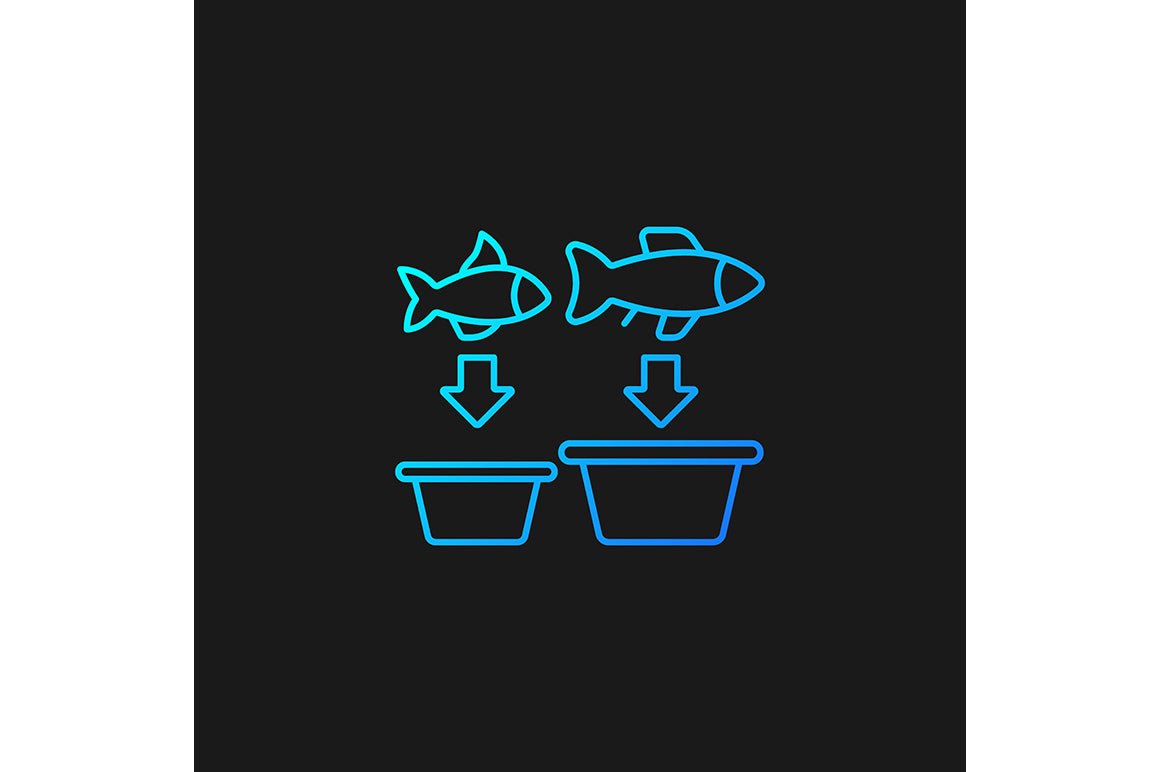 Fishing industry gradient icons set for dark and light mode