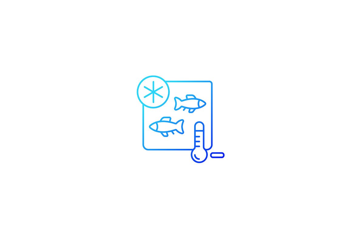 Fishing industry gradient icons set for dark and light mode