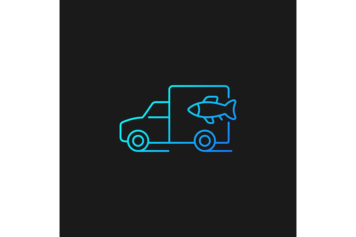 Fishing industry gradient icons set for dark and light mode