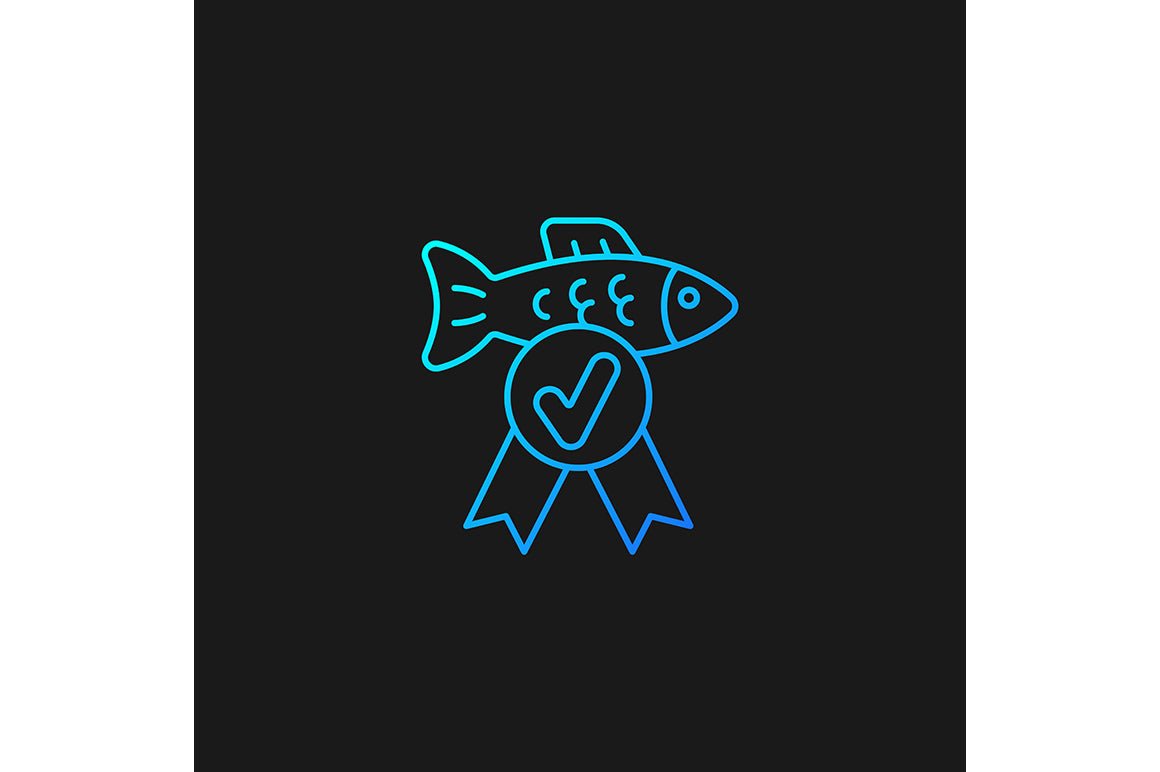 Fishing industry gradient icons set for dark and light mode