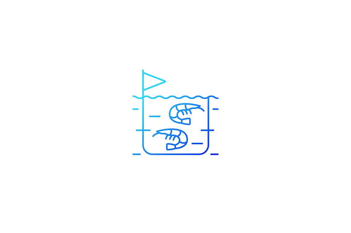 Fishing industry gradient icons set for dark and light mode