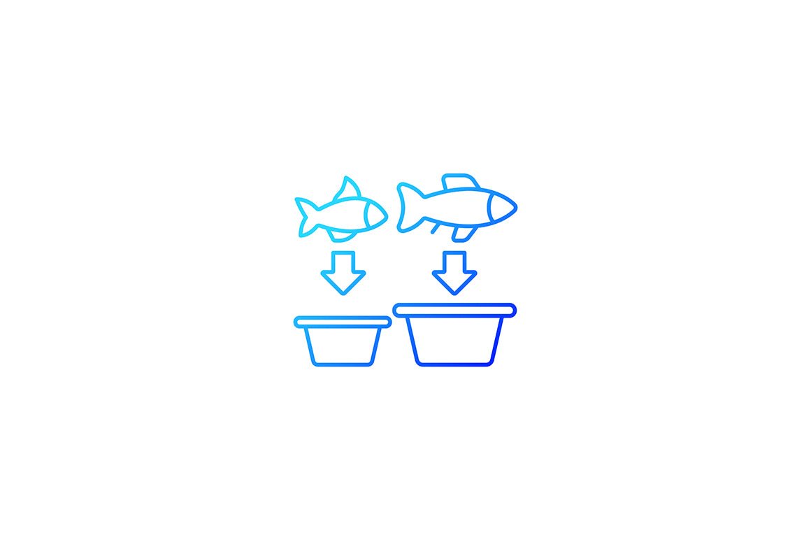 Fishing industry gradient icons set for dark and light mode