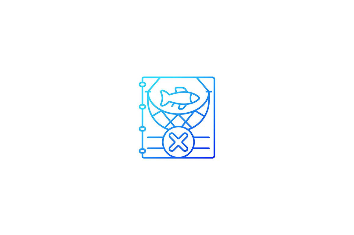 Fishing industry gradient icons set for dark and light mode