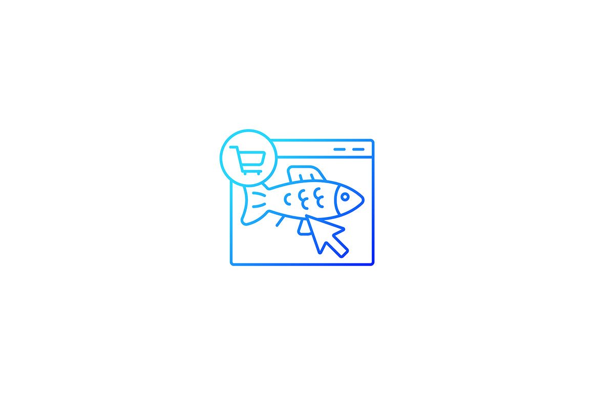 Fishing industry gradient icons set for dark and light mode