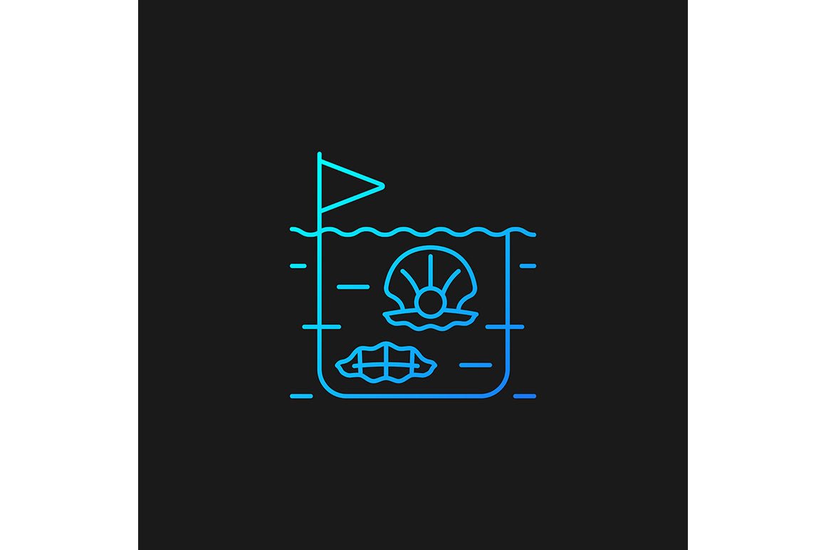 Fishing industry gradient icons set for dark and light mode