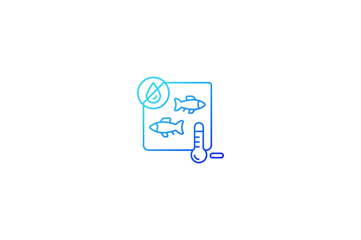 Fishing industry gradient icons set for dark and light mode