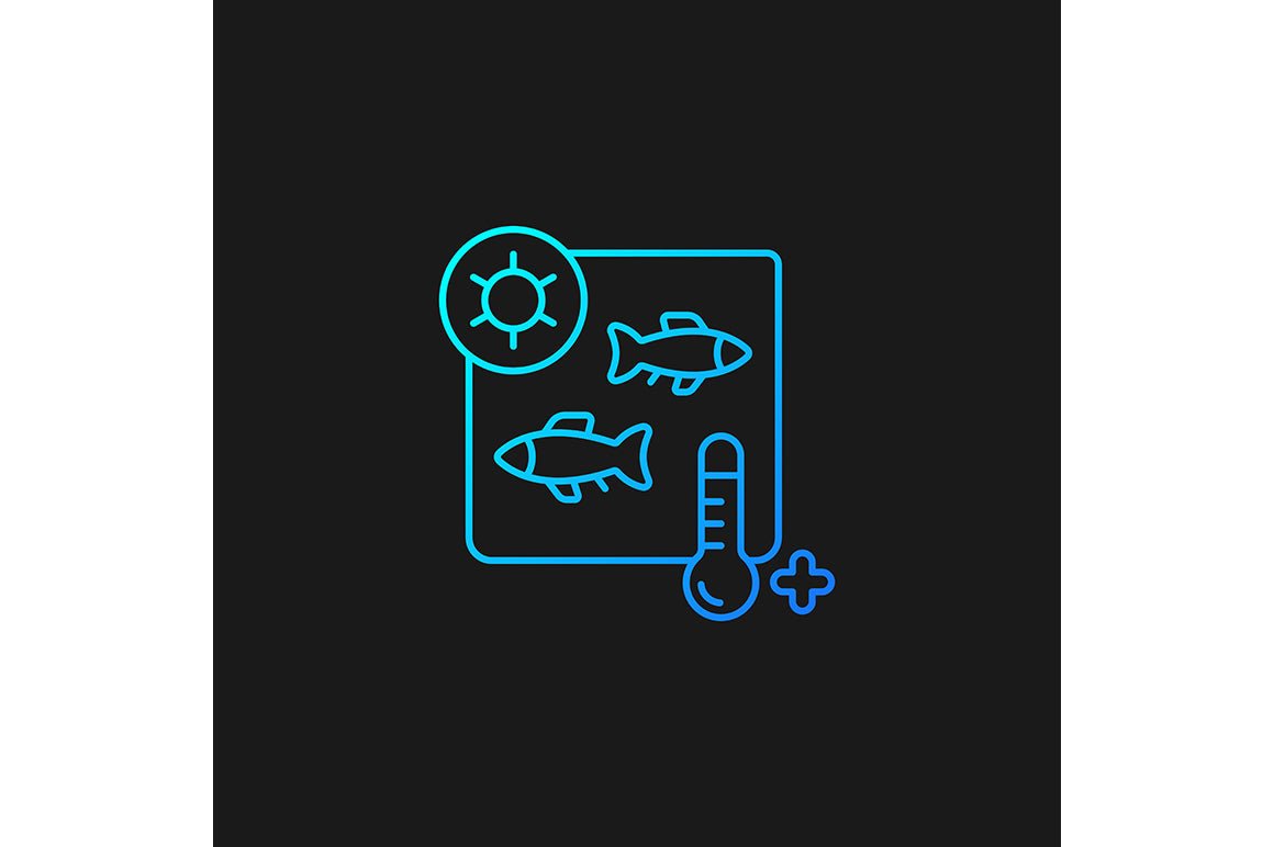 Fishing industry gradient icons set for dark and light mode