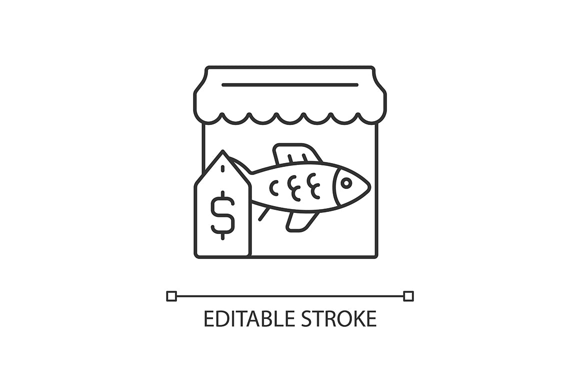 Fishing industry linear icons set for dark and light mode