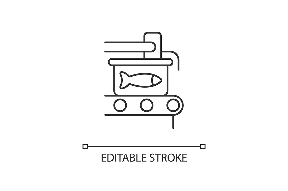 Fishing industry linear icons set for dark and light mode