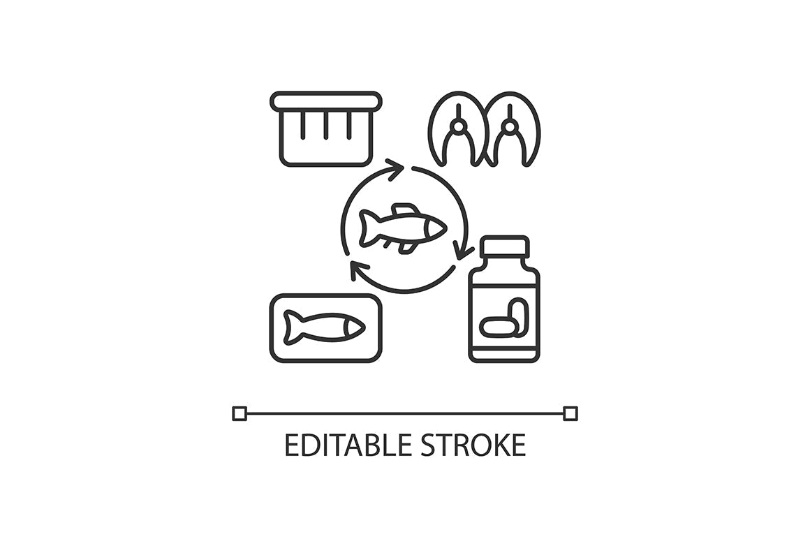 Fishing industry linear icons set for dark and light mode