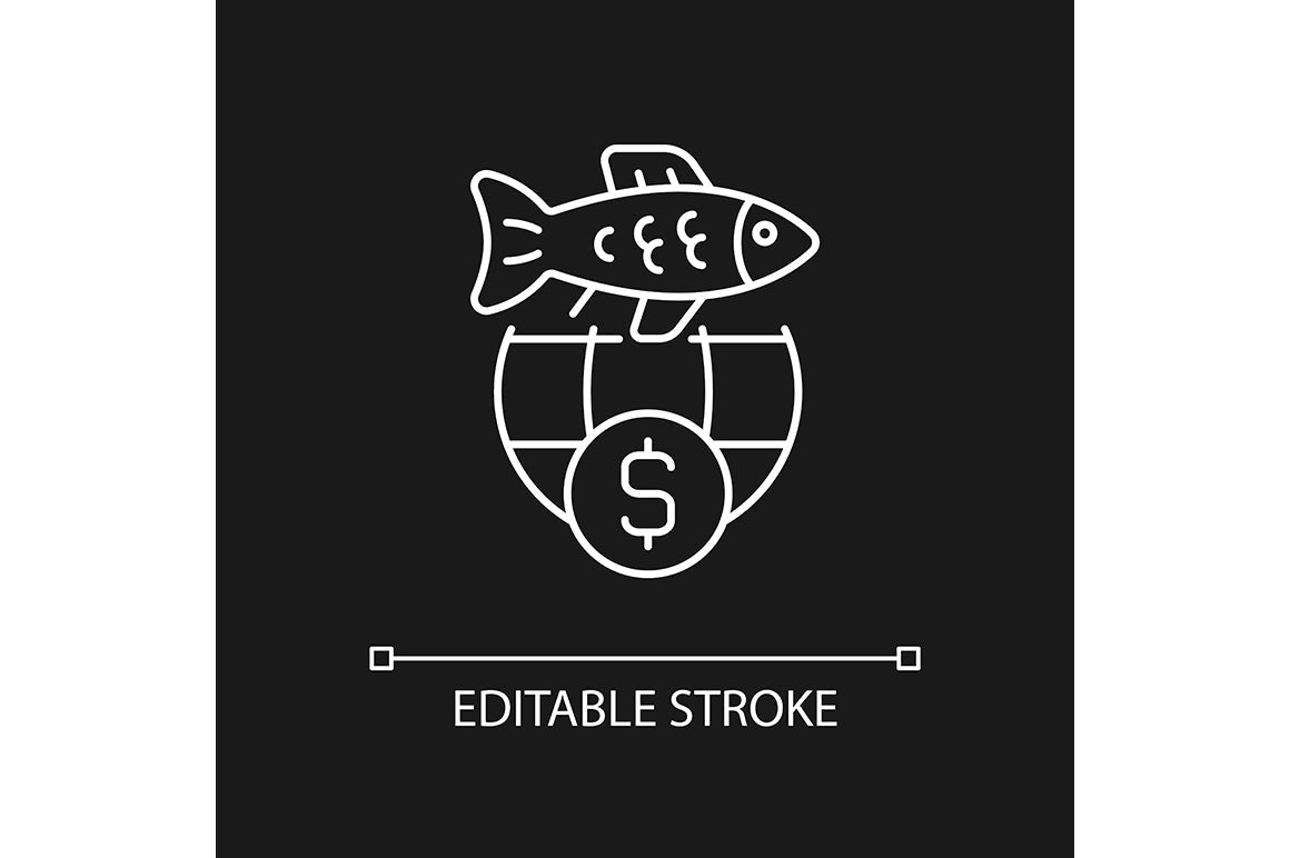 Fishing industry linear icons set for dark and light mode