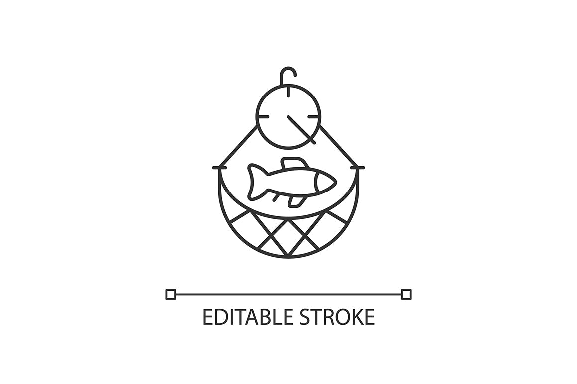 Fishing industry linear icons set for dark and light mode