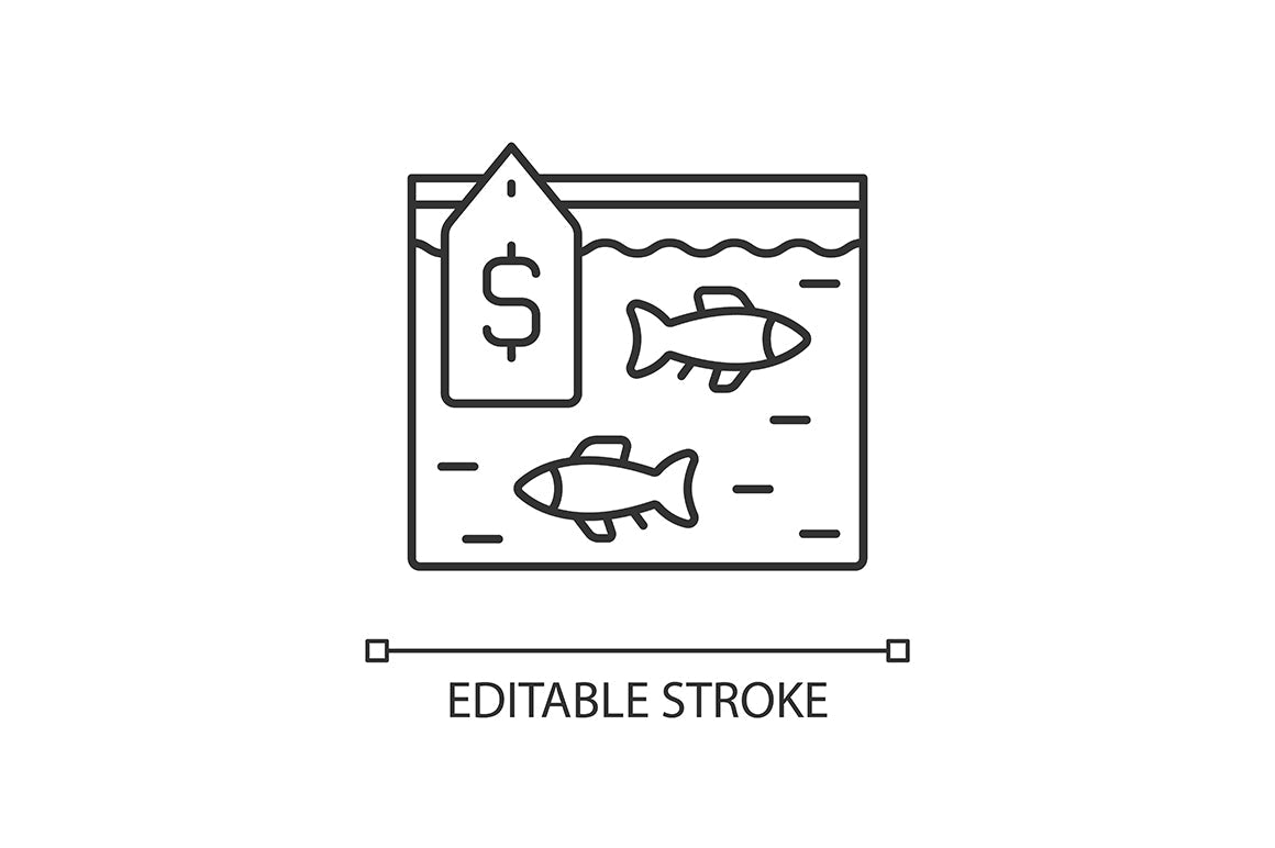 Fishing industry linear icons set for dark and light mode