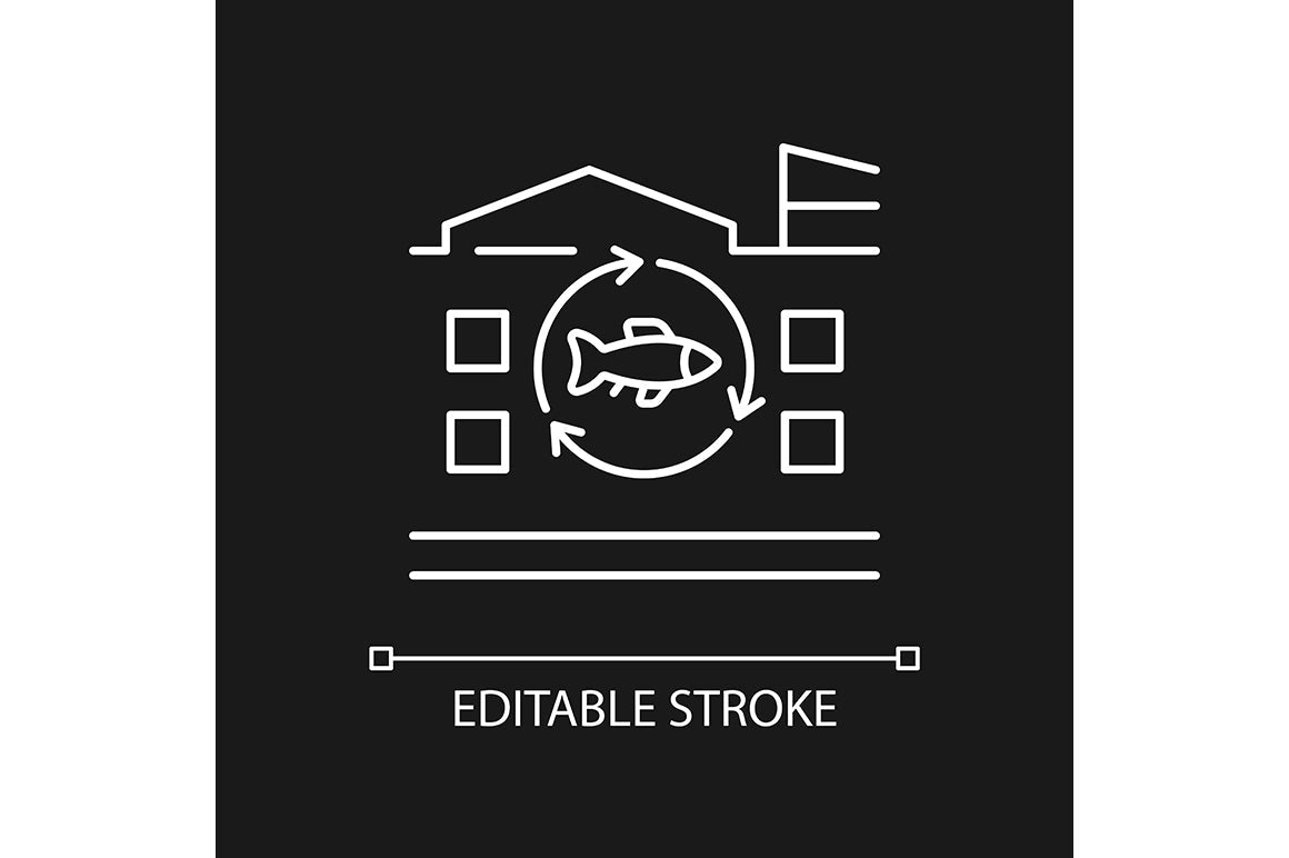 Fishing industry linear icons set for dark and light mode