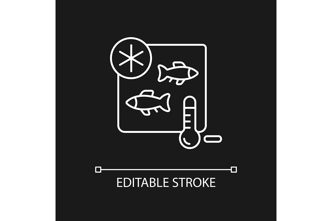Fishing industry linear icons set for dark and light mode