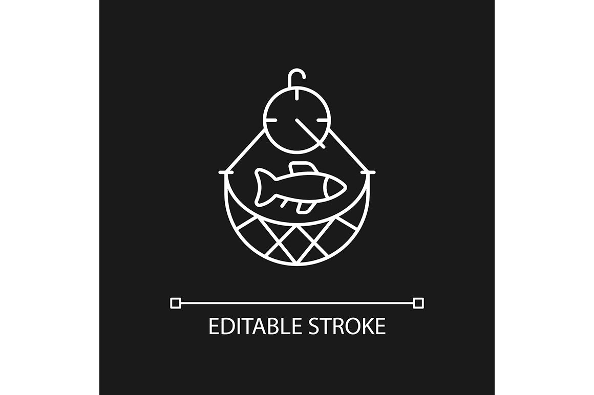 Fishing industry linear icons set for dark and light mode