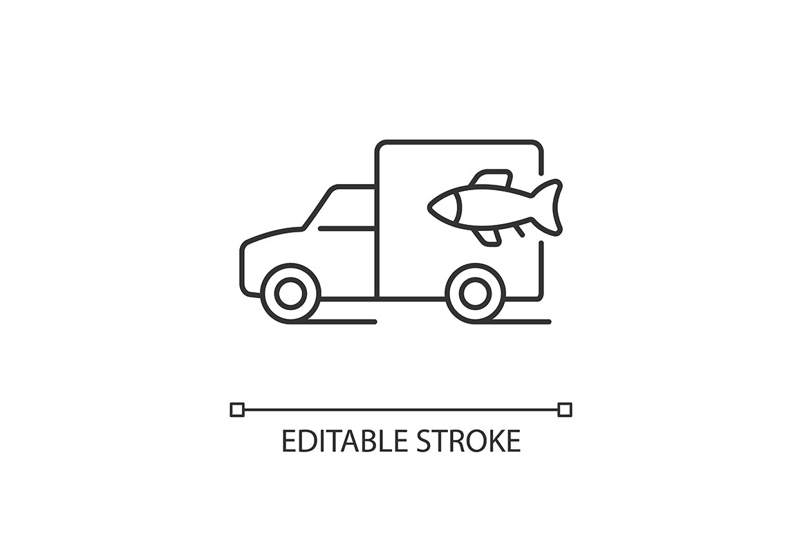 Fishing industry linear icons set for dark and light mode