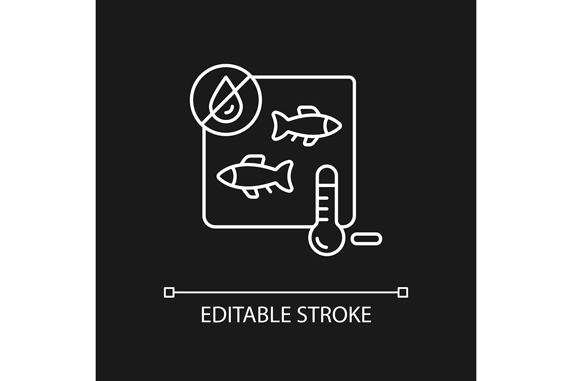 Fishing industry linear icons set for dark and light mode
