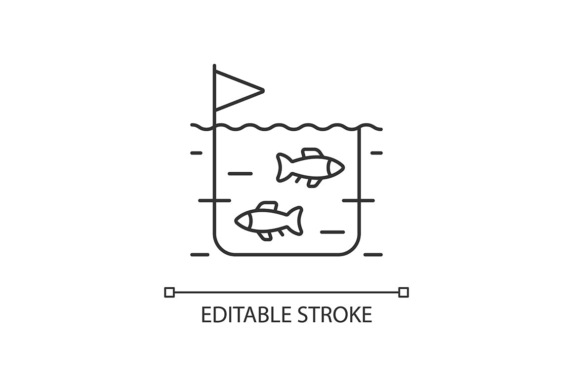 Fishing industry linear icons set for dark and light mode
