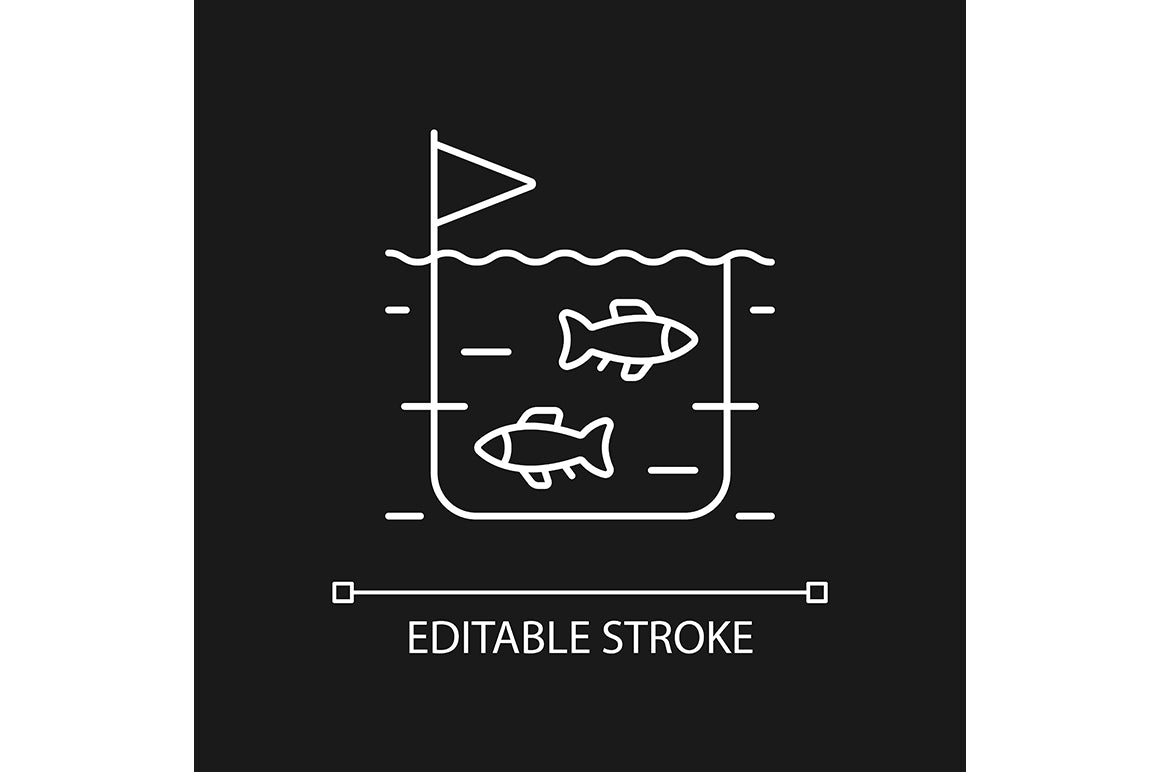 Fishing industry linear icons set for dark and light mode