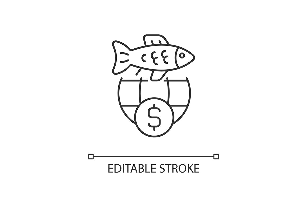 Fishing industry linear icons set for dark and light mode