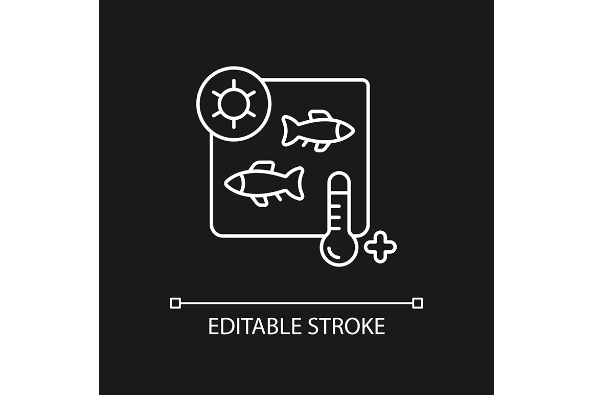 Fishing industry linear icons set for dark and light mode