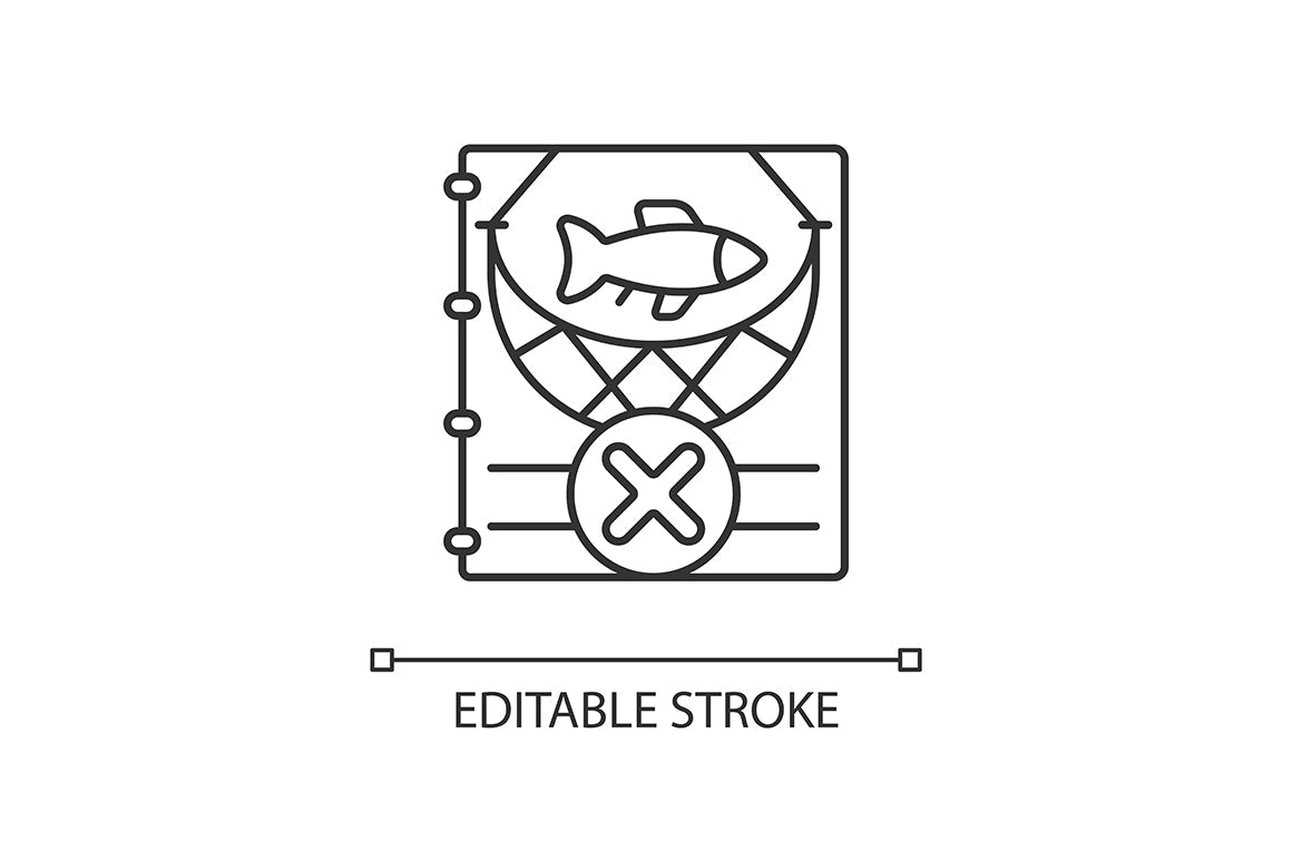 Fishing industry linear icons set for dark and light mode
