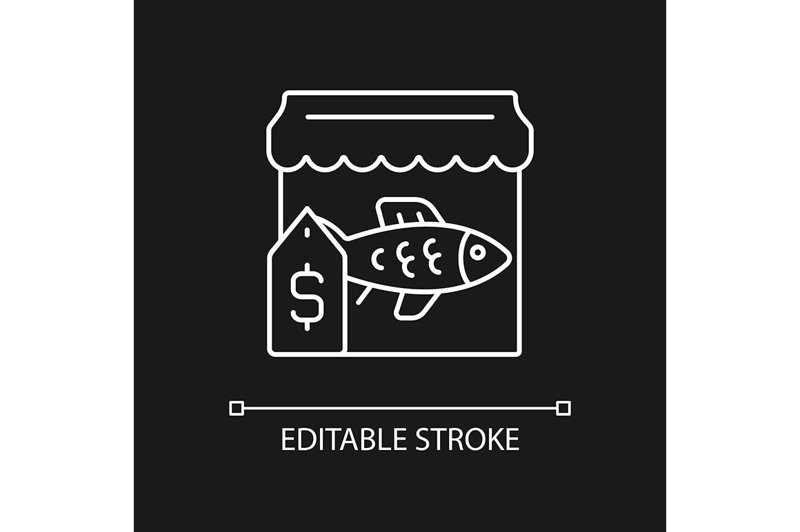 Fishing industry linear icons set for dark and light mode