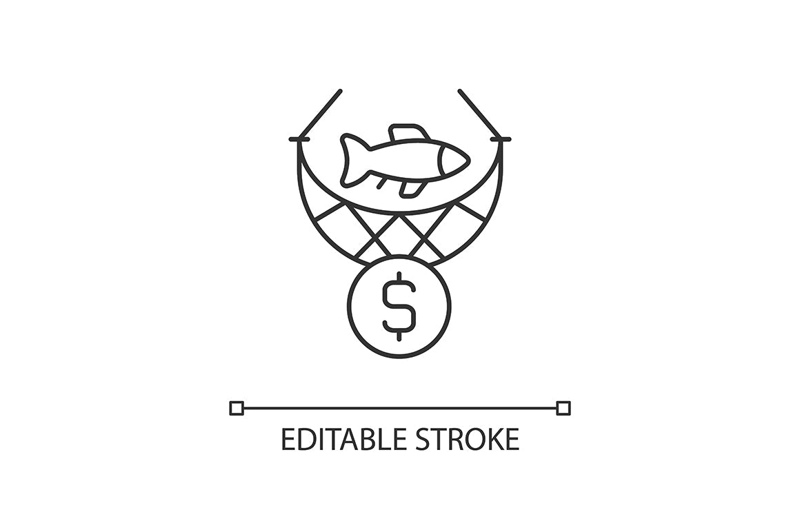 Fishing industry linear icons set for dark and light mode