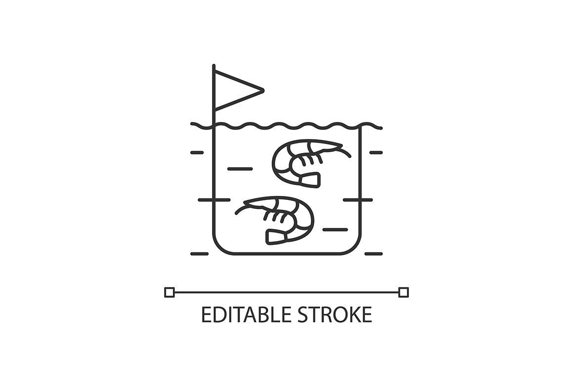 Fishing industry linear icons set for dark and light mode