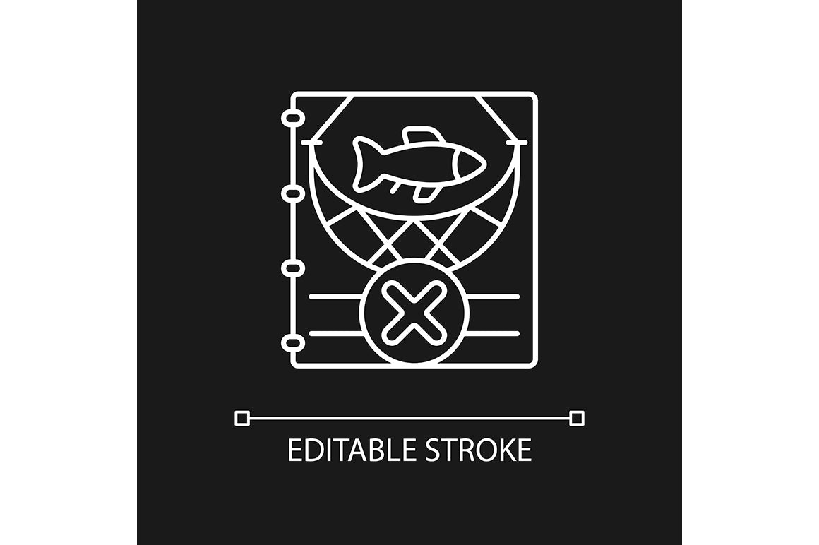 Fishing industry linear icons set for dark and light mode