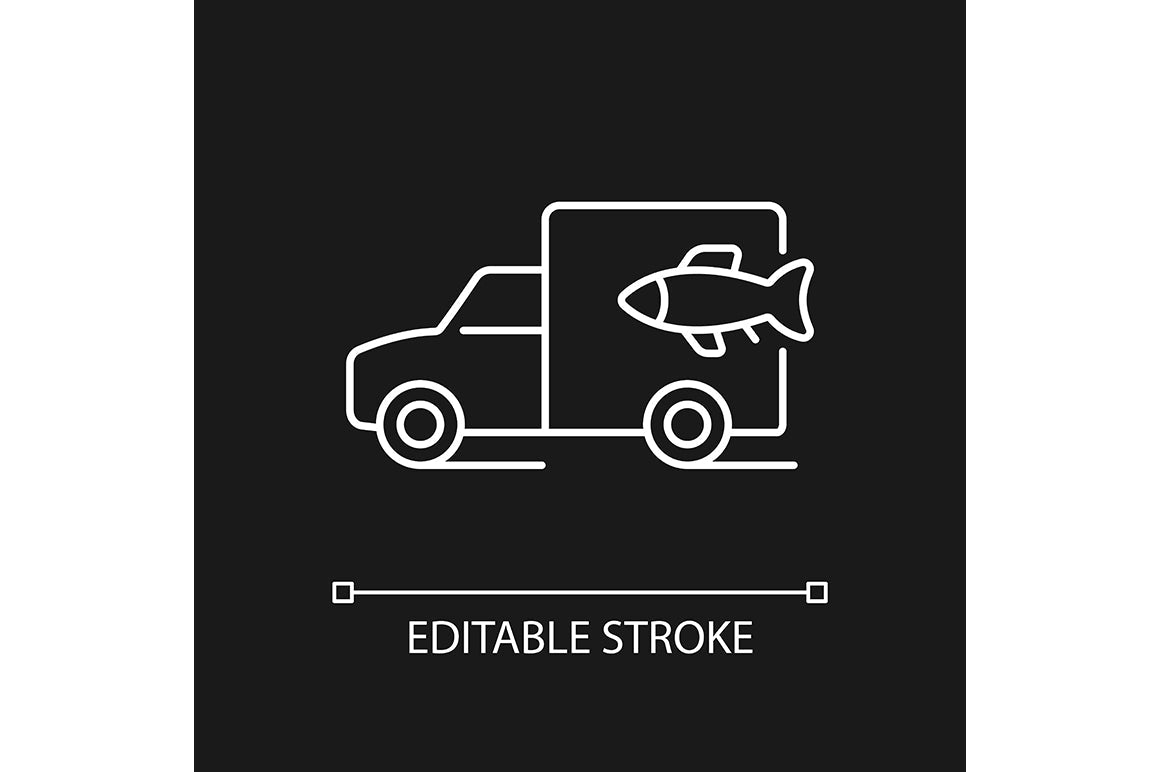 Fishing industry linear icons set for dark and light mode
