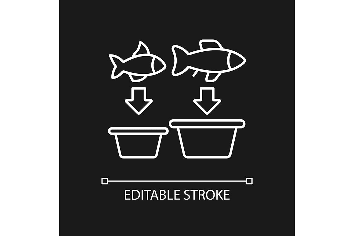 Fishing industry linear icons set for dark and light mode