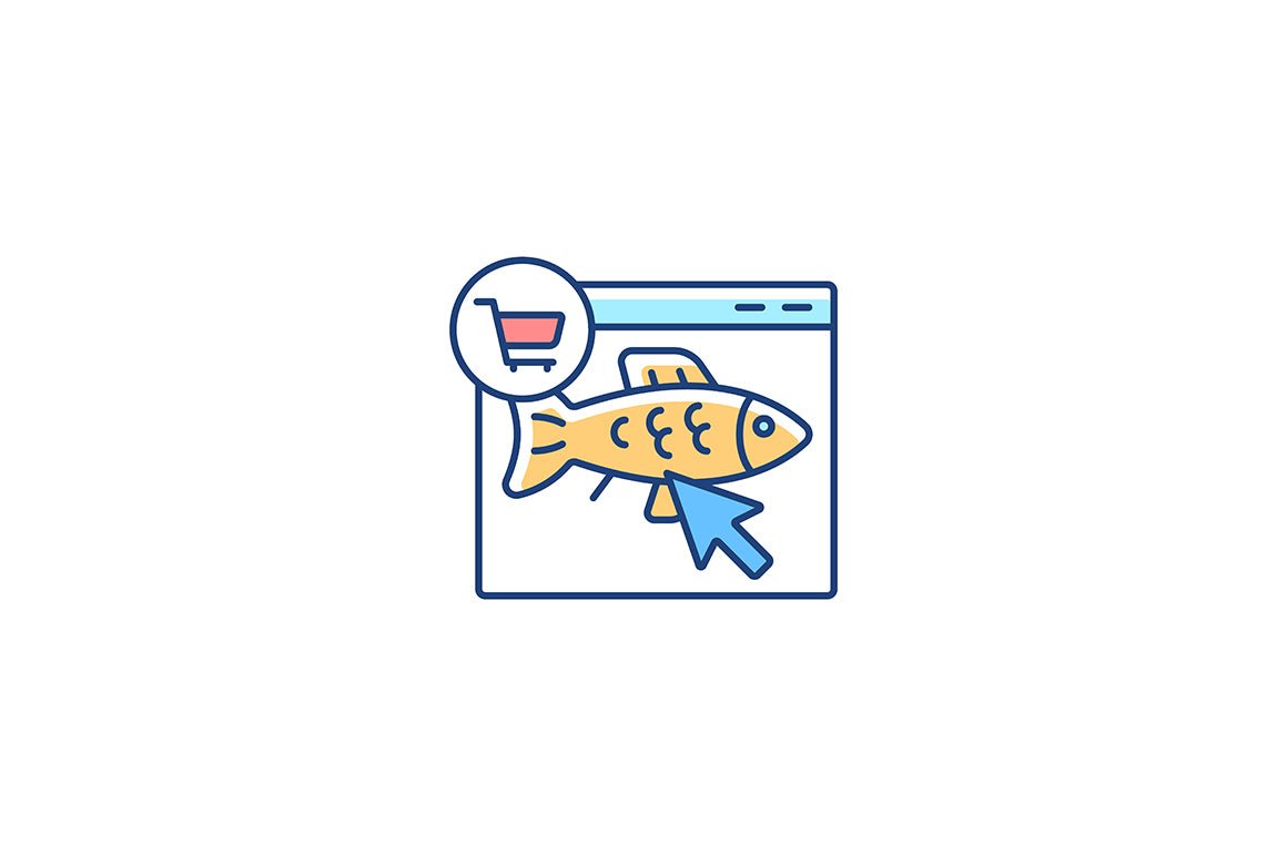 Fishing industry RGB color icons set