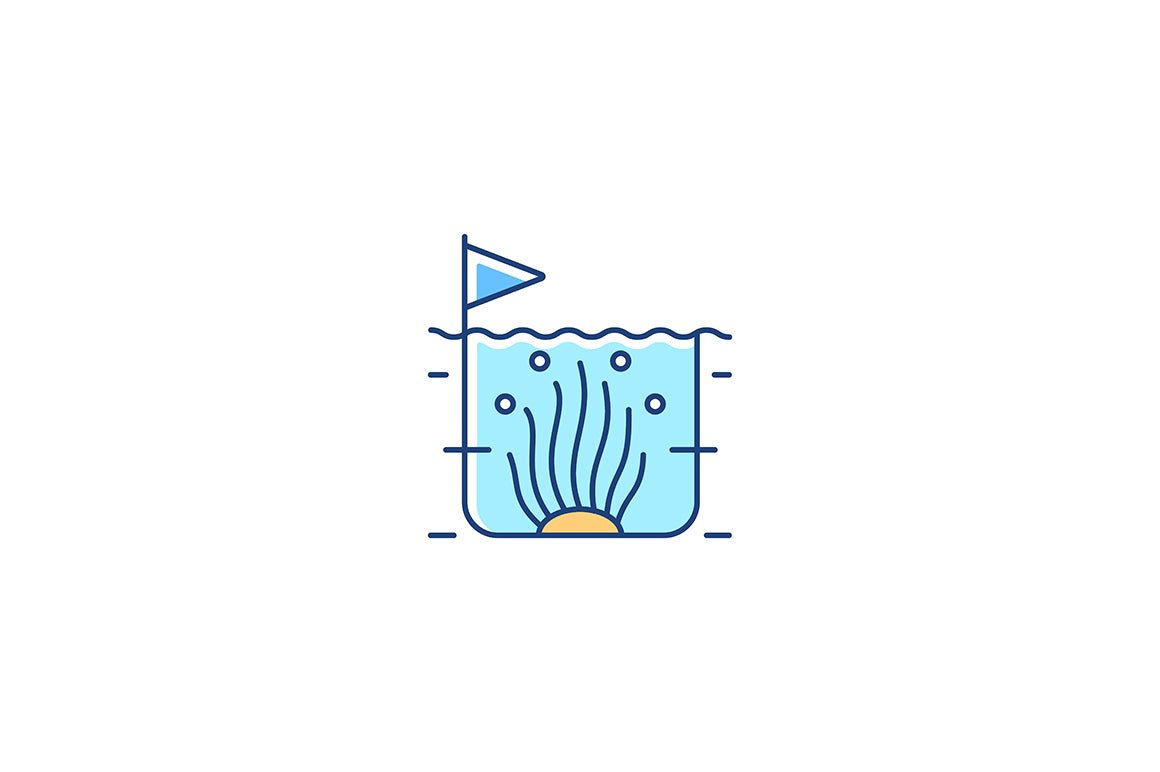 Fishing industry RGB color icons set