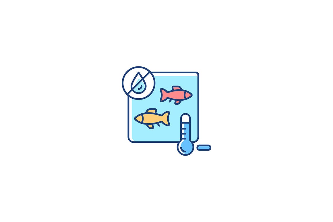 Fishing industry RGB color icons set