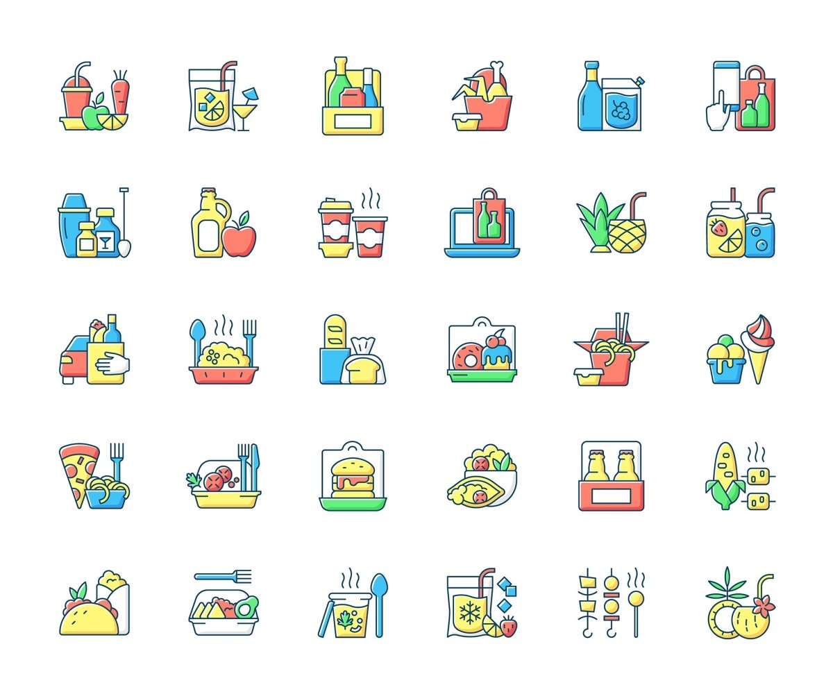 Food and drink icon bundle