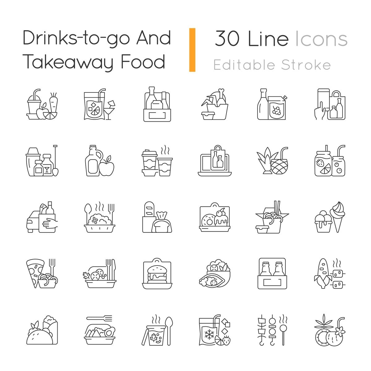 Food and drink icon bundle