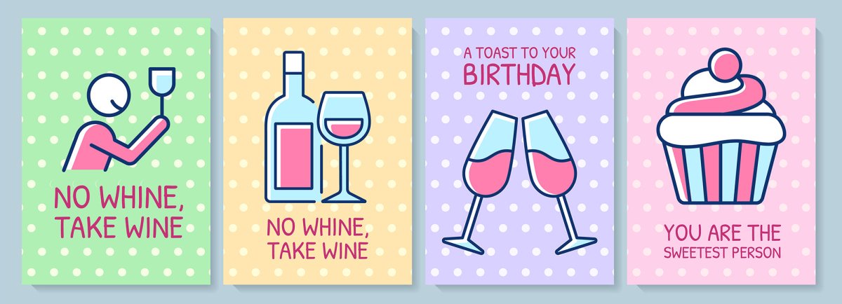 Food lovers greeting card with color icon element set
