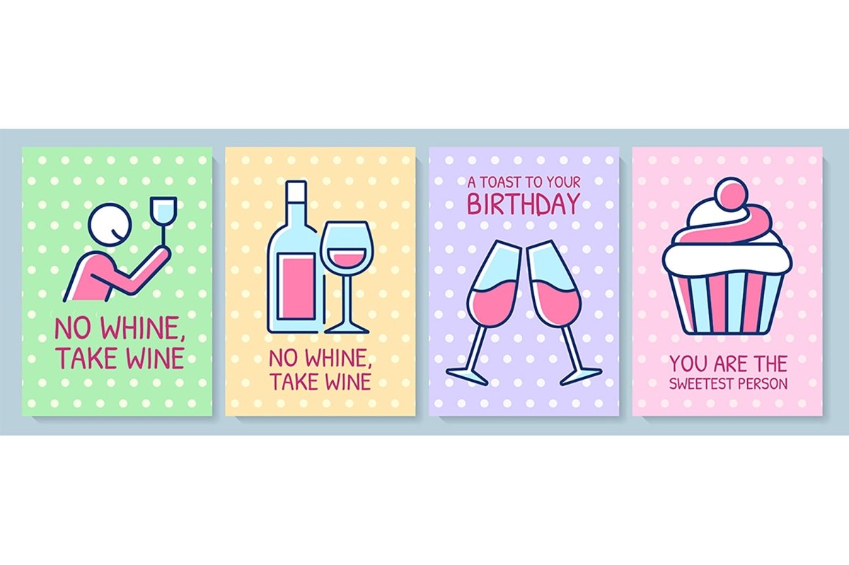 Food lovers greeting card with color icon element set