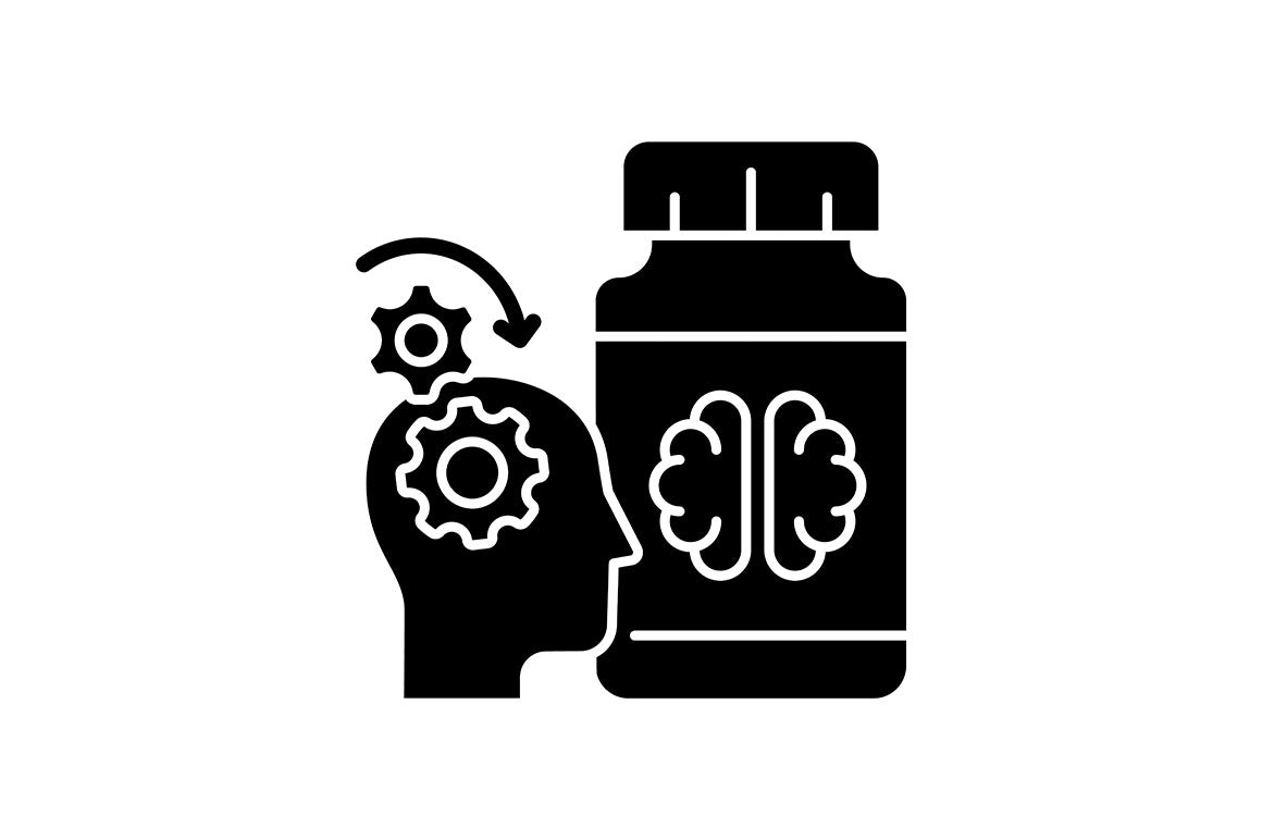 Food supplements black glyph icons set