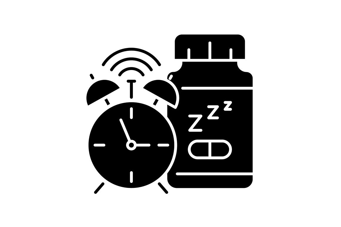 Food supplements black glyph icons set