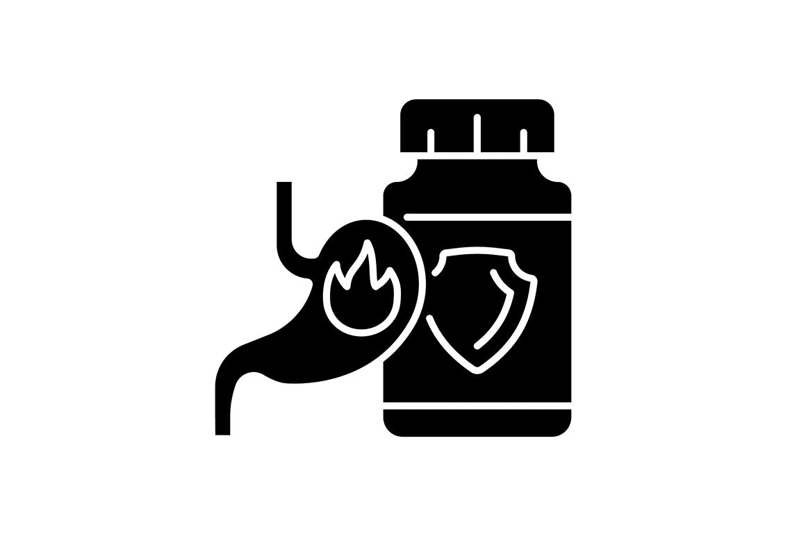 Food supplements black glyph icons set