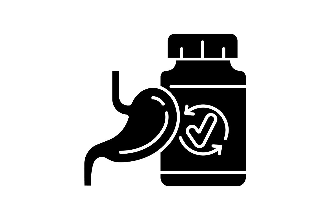 Food supplements black glyph icons set